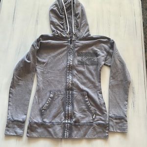 TOMS Gray Full Zip Long Sleeve Hoodie Jacket Women XS Extra Small